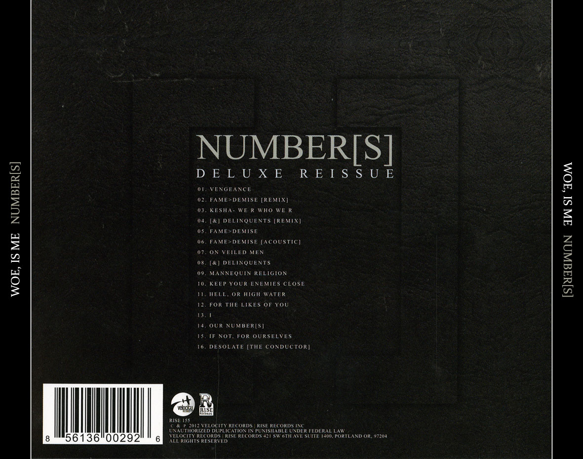 Cartula Trasera de Woe, Is Me - Number[s] (Deluxe Edition)